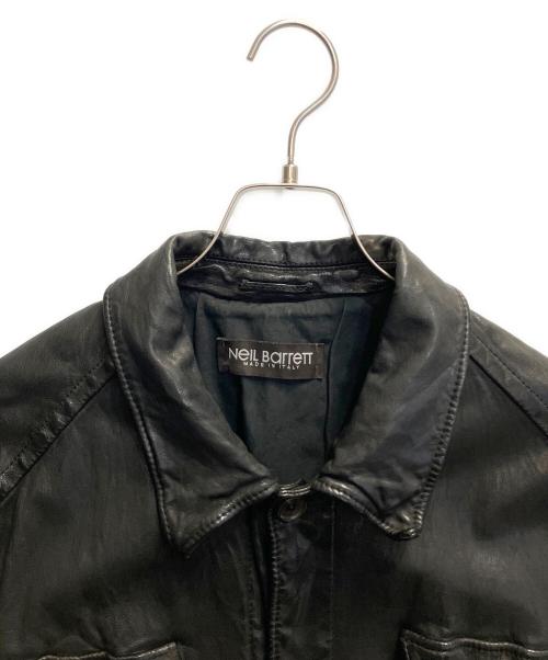 NEIL BARRETT（ニールバレット）NEIL BARRETT (ニールバレット) マルチポケットレザージャケット ブラック サイズ:Ｍの古着・服飾アイテム