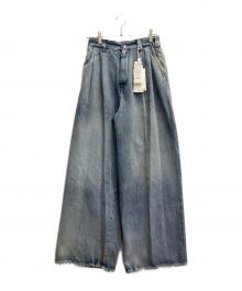 Maison Margiela（メゾンマルジェラ）の古着「オーバーサイズ プリーツジーンズ」｜ブルー