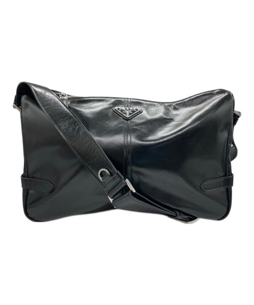 PRADA（プラダ）PRADA (プラダ) ソフトルックスレザー ショルダーバッグ ブラックの古着・服飾アイテム