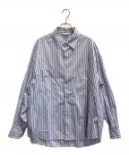 COOTIE PRODUCTIONSクーティープロダクツ）の古着「STRIPE BROAD L/S SHIRT」｜ブルー