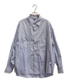 COOTIE PRODUCTIONS（クーティープロダクツ）の古着「STRIPE BROAD L/S SHIRT」｜ブルー