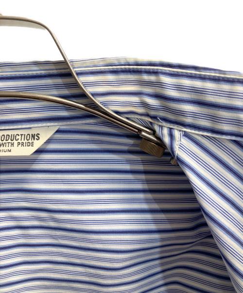 COOTIE PRODUCTIONS（クーティープロダクツ）COOTIE PRODUCTIONS (クーティープロダクツ) STRIPE BROAD L/S SHIRT ブルー サイズ:Ｍの古着・服飾アイテム