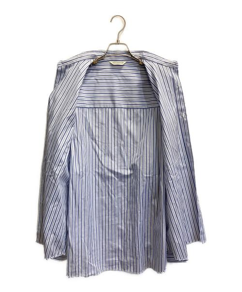 COOTIE PRODUCTIONS（クーティープロダクツ）COOTIE PRODUCTIONS (クーティープロダクツ) STRIPE BROAD L/S SHIRT ブルー サイズ:Ｍの古着・服飾アイテム