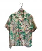 Sun Surfサンサーフ）の古着「半袖シャツ」｜ピンク×グリーン