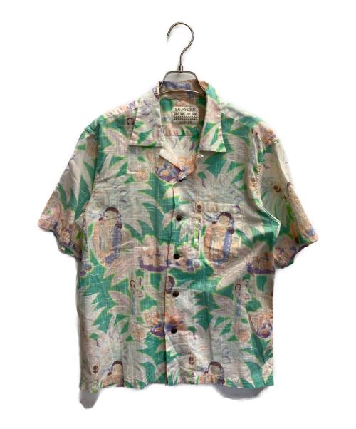 Sun Surf（サンサーフ）Sun Surf (サンサーフ) 半袖シャツ ピンク×グリーン サイズ:Mの古着・服飾アイテム