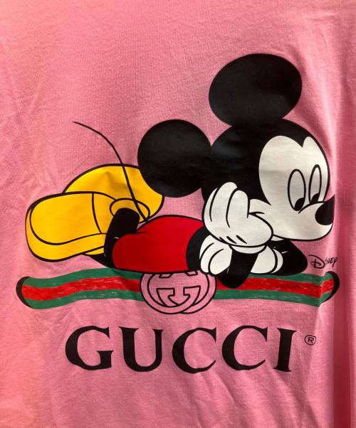 GUCCI（グッチ）GUCCI (グッチ) DISNEY (ディズニー) 半袖カットソー ピンク サイズ:Sの古着・服飾アイテム