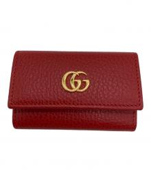 GUCCI（グッチ）の古着「GGマーモント レザー キーケース 」｜レッド