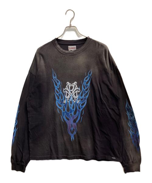 KAMIYA（カミヤ）KAMIYA (カミヤ) KMY-FIRE Distressed L/S Tee グレー サイズ:Lの古着・服飾アイテム