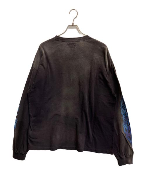 KAMIYA（カミヤ）KAMIYA (カミヤ) KMY-FIRE Distressed L/S Tee グレー サイズ:Lの古着・服飾アイテム