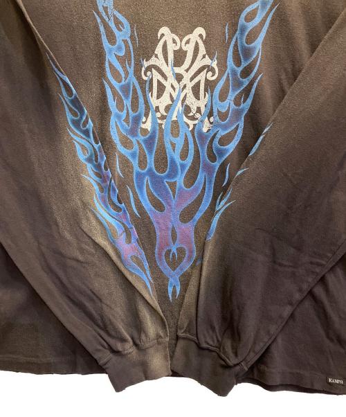 KAMIYA（カミヤ）KAMIYA (カミヤ) KMY-FIRE Distressed L/S Tee グレー サイズ:Lの古着・服飾アイテム