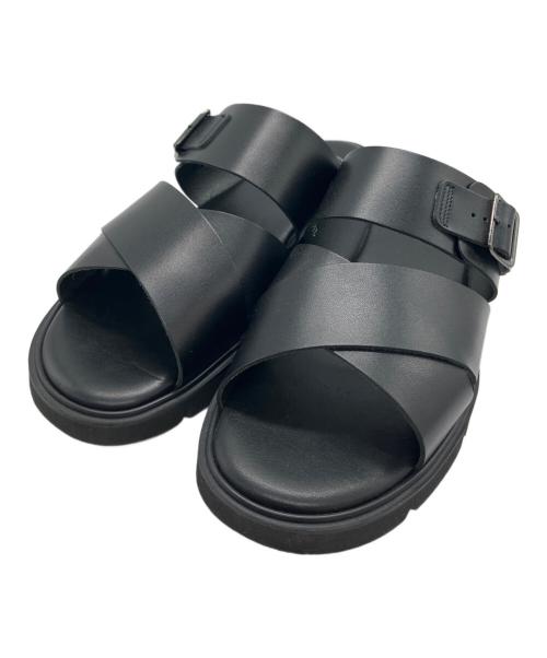 foot the coacher（フットザコーチャー）foot the coacher (フットザコーチャー) CROSS BELT SANDALS GLOXI CUT SOLE ブラック サイズ:26.5の古着・服飾アイテム