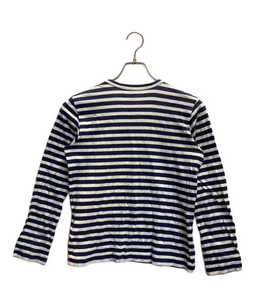 PLAY COMME des GARCONS（プレイコムデギャルソン）PLAY COMME des GARCONS (プレイコムデギャルソン) ボーダーカットソー ネイビー サイズ:Mの古着・服飾アイテム