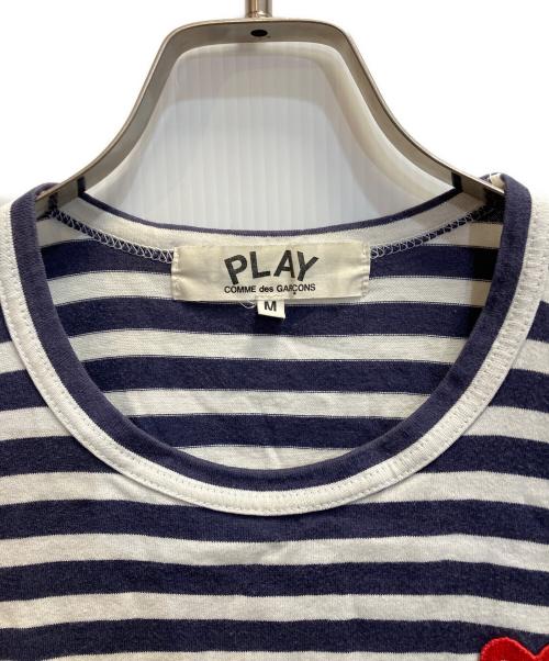 PLAY COMME des GARCONS（プレイコムデギャルソン）PLAY COMME des GARCONS (プレイコムデギャルソン) ボーダーカットソー ネイビー サイズ:Mの古着・服飾アイテム