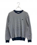 stussyステューシー）の古着「ボーダーニット」｜ホワイト×ネイビー
