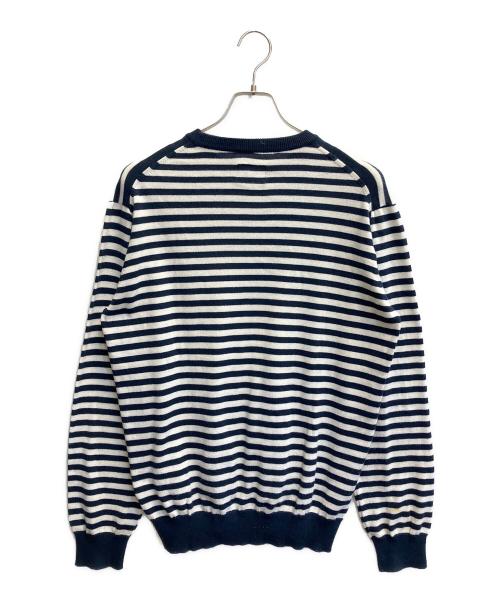stussy（ステューシー）stussy (ステューシー) ボーダーニット ホワイト×ネイビー サイズ:Mの古着・服飾アイテム