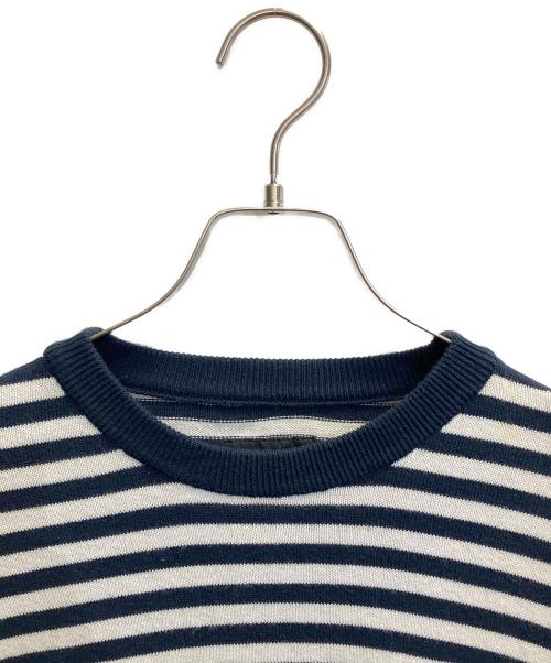 stussy（ステューシー）stussy (ステューシー) ボーダーニット ホワイト×ネイビー サイズ:Mの古着・服飾アイテム