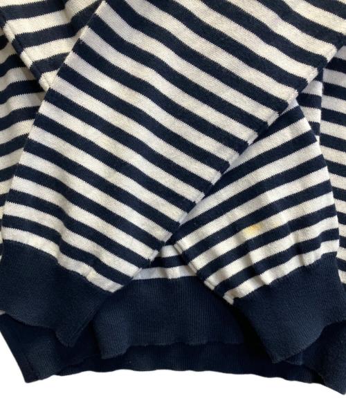 stussy（ステューシー）stussy (ステューシー) ボーダーニット ホワイト×ネイビー サイズ:Mの古着・服飾アイテム