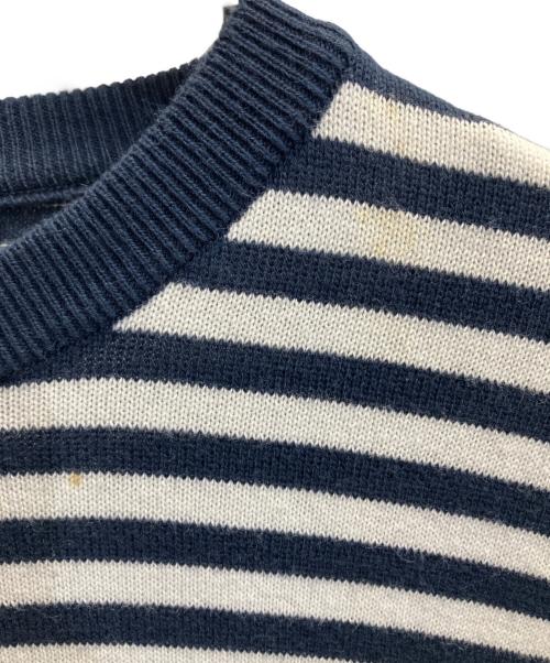 stussy（ステューシー）stussy (ステューシー) ボーダーニット ホワイト×ネイビー サイズ:Mの古着・服飾アイテム