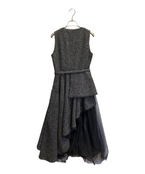 RANDA（ランダ）RANDA (ランダ) チュールレイヤードジャケットワンピース グレーの古着・服飾アイテム