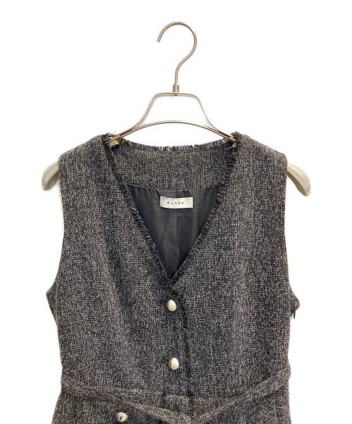 RANDA（ランダ）RANDA (ランダ) チュールレイヤードジャケットワンピース グレーの古着・服飾アイテム