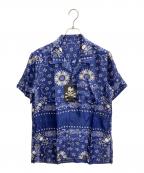 Mastermind JAPANマスターマインド ジャパン）の古着「スカルバンダナ柄 半袖シャツ」｜ブルー
