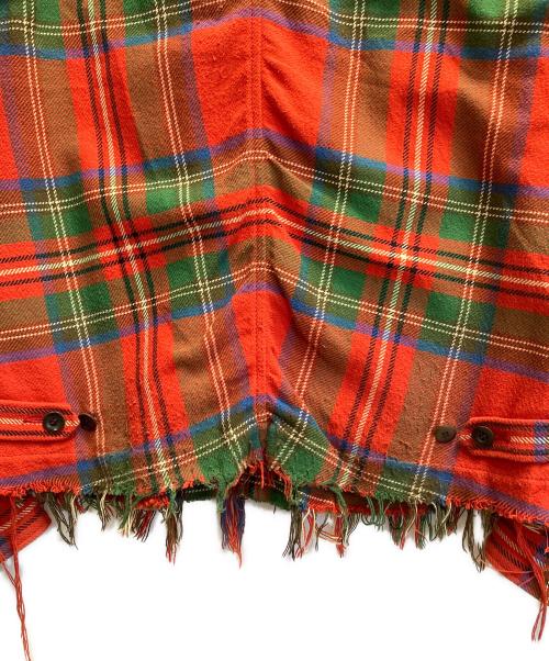 UNDERCOVER（アンダーカバー）UNDERCOVER (アンダーカバー) 裾タチキリ ネルチェックブルゾン レッド サイズ:4の古着・服飾アイテム