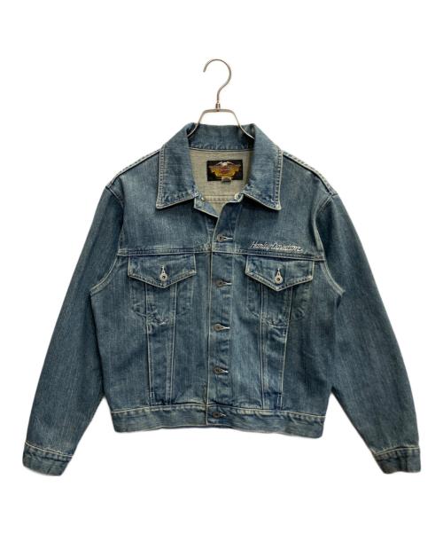 HARLEY-DAVIDSON（ハーレーダビッドソン）HARLEY-DAVIDSON (ハーレーダビッドソン) デニムジャケット ブルー サイズ:Lの古着・服飾アイテム