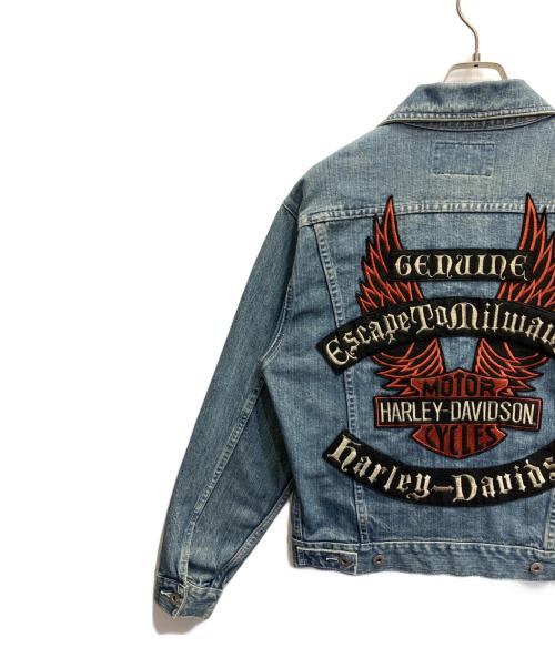 HARLEY-DAVIDSON（ハーレーダビッドソン）HARLEY-DAVIDSON (ハーレーダビッドソン) デニムジャケット ブルー サイズ:Lの古着・服飾アイテム