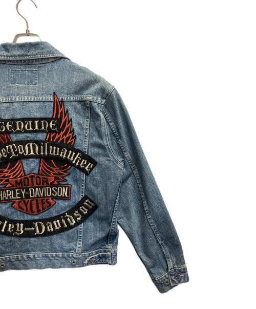 HARLEY-DAVIDSON（ハーレーダビッドソン）HARLEY-DAVIDSON (ハーレーダビッドソン) デニムジャケット ブルー サイズ:Lの古着・服飾アイテム