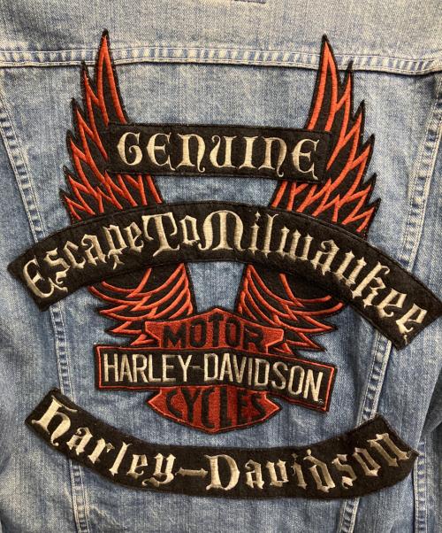 HARLEY-DAVIDSON（ハーレーダビッドソン）HARLEY-DAVIDSON (ハーレーダビッドソン) デニムジャケット ブルー サイズ:Lの古着・服飾アイテム