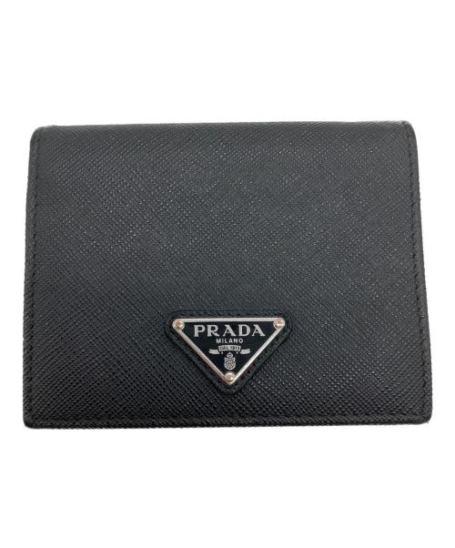 PRADA（プラダ）PRADA (プラダ) 2つ折り財布 ブラックの古着・服飾アイテム