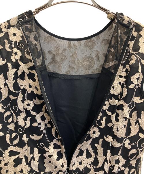 ANAYI（アナイ）ANAYI (アナイ) ホップフラワーレースフレアワンピース ブラック×ベージュ サイズ:Mの古着・服飾アイテム