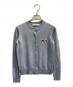 maison kitsuneメゾンキツネ）の古着「ニットカーディガン」｜スカイブルー