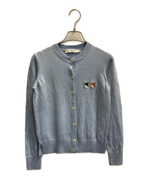 maison kitsune（メゾンキツネ）maison kitsune (メゾンキツネ) ニットカーディガン スカイブルー サイズ:XSの古着・服飾アイテム