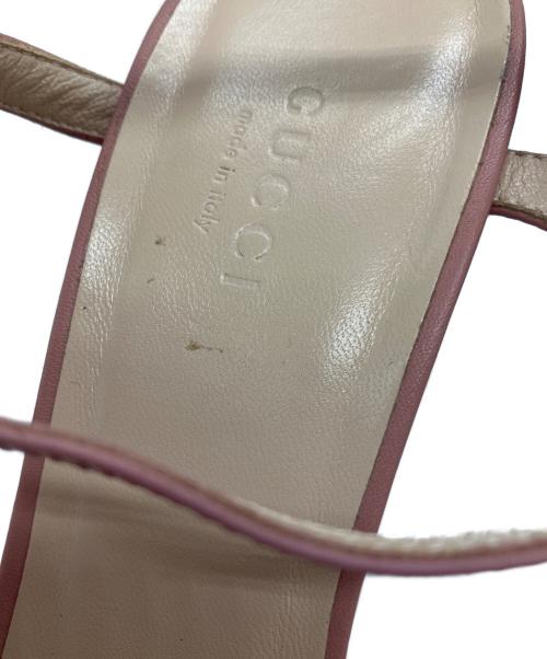 GUCCI（グッチ）GUCCI (グッチ) アンクルストラップサンダル ピンク サイズ:23.5の古着・服飾アイテム
