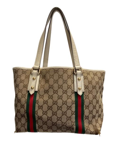 GUCCI（グッチ）GUCCI (グッチ) GGキャンバス シェリーラインバッグ ベージュの古着・服飾アイテム
