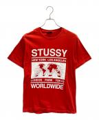 stussyステューシー）の古着「半袖カットソー」｜レッド