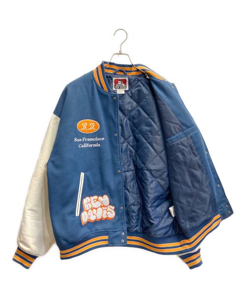 BEN DAVIS（ベンデイビス）BEN DAVIS (ベンデイビス) スタジャン スカイブルー×アイボリー サイズ:Lの古着・服飾アイテム