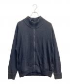 crepusculeクレプスキュール）の古着「24SS Silk Linen Zip CD ジップアップニット」｜ブラック