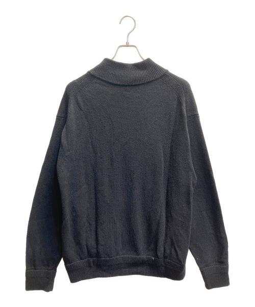 crepuscule（クレプスキュール）crepuscule (クレプスキュール) 24SS Silk Linen Zip CD ジップアップニット ブラック サイズ:1の古着・服飾アイテム