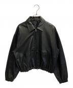 theoryセオリー）の古着「GLOSS LEATHER BOMBER JK」｜ブラック