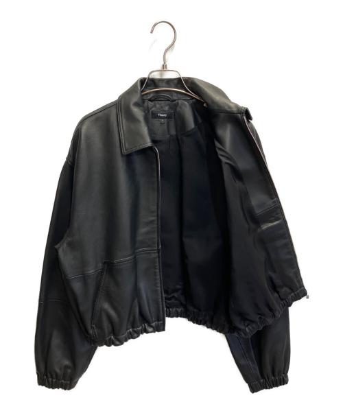theory（セオリー）theory (セオリー) GLOSS LEATHER BOMBER JK ブラック サイズ:Sの古着・服飾アイテム