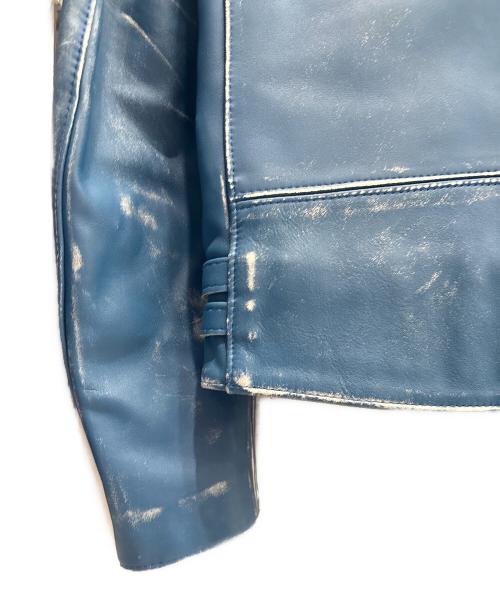 Lewis Leathers（ルイスレザース）Lewis Leathers (ルイスレザース) COMME des GARCONS (コムデギャルソン) LIGHTNING FOREVER ダブルライダースジャケット ブルー サイズ:38の古着・服飾アイテム