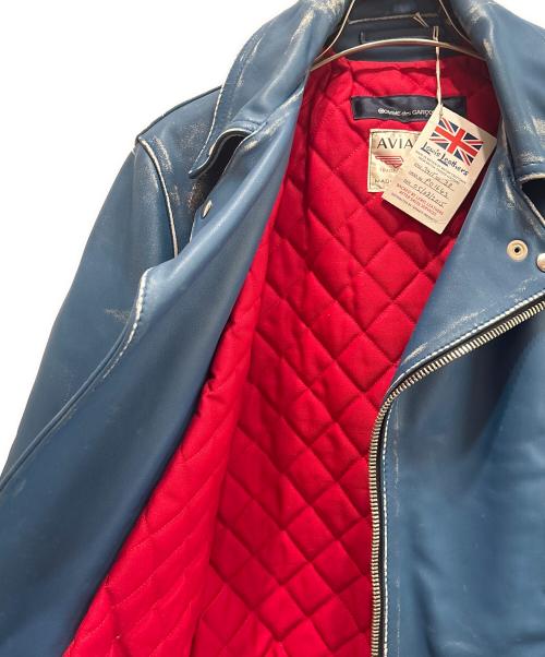 Lewis Leathers（ルイスレザース）Lewis Leathers (ルイスレザース) COMME des GARCONS (コムデギャルソン) LIGHTNING FOREVER ダブルライダースジャケット ブルー サイズ:38の古着・服飾アイテム