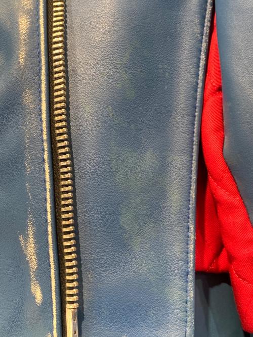 Lewis Leathers（ルイスレザース）Lewis Leathers (ルイスレザース) COMME des GARCONS (コムデギャルソン) LIGHTNING FOREVER ダブルライダースジャケット ブルー サイズ:38の古着・服飾アイテム