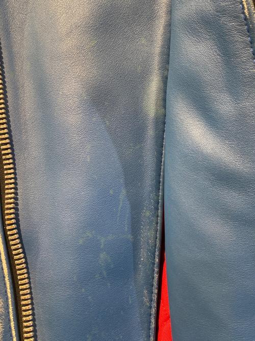 Lewis Leathers（ルイスレザース）Lewis Leathers (ルイスレザース) COMME des GARCONS (コムデギャルソン) LIGHTNING FOREVER ダブルライダースジャケット ブルー サイズ:38の古着・服飾アイテム