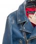 中古・古着 Lewis Leathers (ルイスレザース) COMME des GARCONS (コムデギャルソン) LIGHTNING FOREVER ダブルライダースジャケット ブルー サイズ:38：400000円