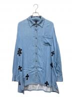 CHROME HEARTSクロムハーツ）の古着「Y NOT Mahal Kita Denim Shirt」｜ブルー