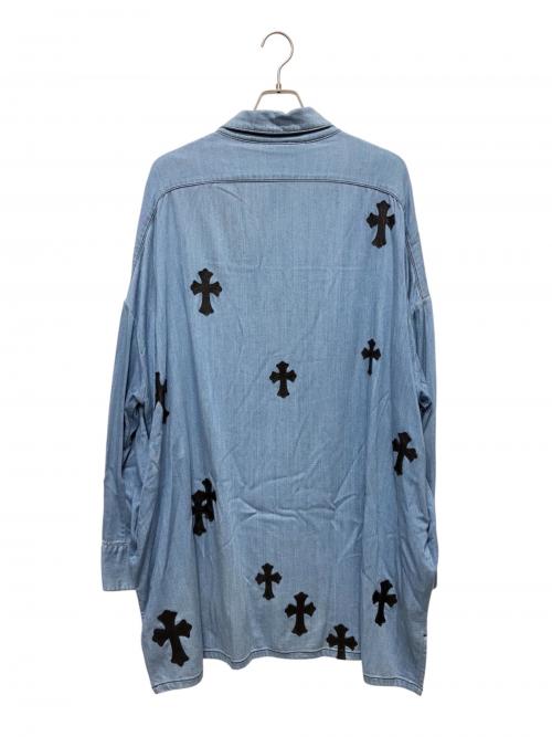 CHROME HEARTS（クロムハーツ）CHROME HEARTS (クロムハーツ) Y NOT Mahal Kita Denim Shirt ブルー サイズ:Ｍの古着・服飾アイテム