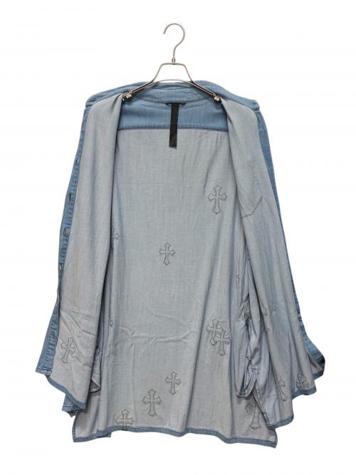 CHROME HEARTS（クロムハーツ）CHROME HEARTS (クロムハーツ) Y NOT Mahal Kita Denim Shirt ブルー サイズ:Ｍの古着・服飾アイテム